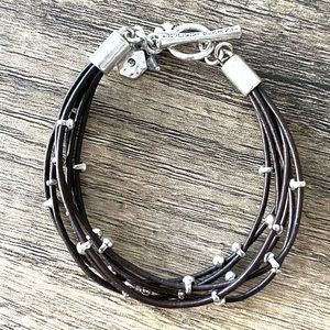 Lucky Brand Brown Leather Bead Bracelet